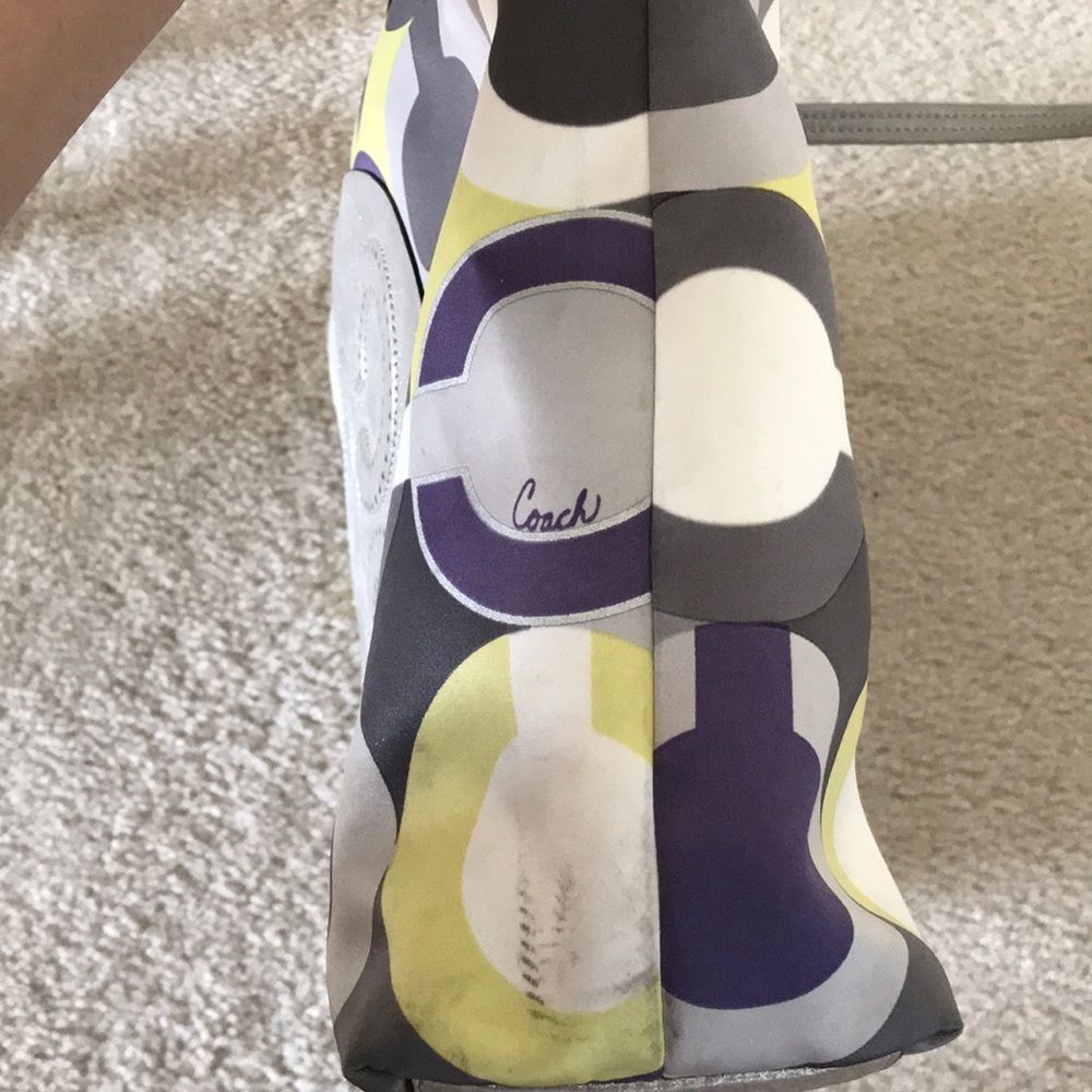 Coach Perry Lilac Julia Op Art Sateen Tote - Picture 7 of 11